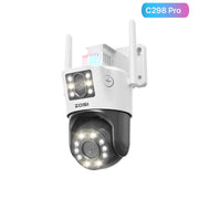 ZOSI C298 Max 4K 8MP Dual-Lens(2x4MP) Wired WiFi PTZ Security Camera Outdoor with Wide Angle 8X Hybrid Zoom 360 Surveillane Cam