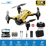 M5 Drone Professional 8K With Wide Angle Three Camera Obstacle Avoidance GPS 5G Optical Flow Positioning Brushless Rc Quadcopter