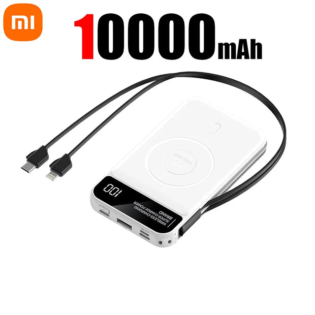 Xiaomi 50000mAh Power Bank PD 25W Fast Charge Magsafe Power Bank Magnetic Charging Built-in Wire Mobile Phone Battery For Iphone