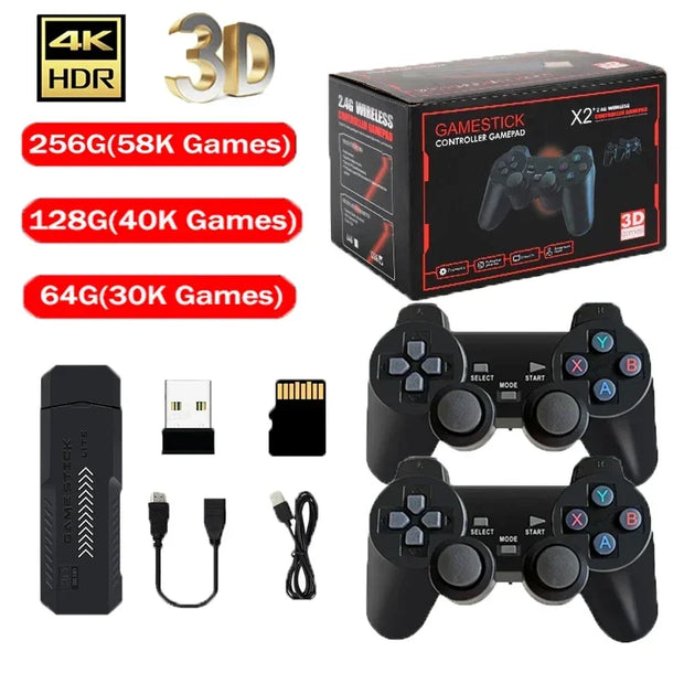 X2 Plus 256G 50000 Game GD10 Pro 4K Game Player 3D HD Retro Video Game Console Wireless Controller TV 50 Emulator For Kids Gifts