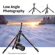 Camera Tripod Stand Aluminum Alloy Low Angle Photography Travel Tripod with Carrying Bag for DSLR Cameras