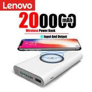 Lenovo 200000mAh External Battery Power Bank Two-Way Wireless Fast Charge Powerbank Portable Charger Type-C For iPhone Samsung