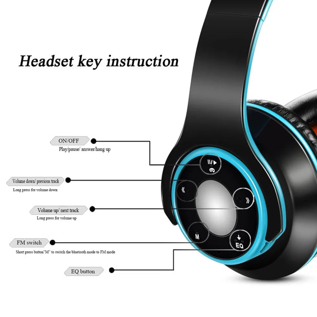 Wireless Stereo Bluetooth Headphone Portable Passive Noise Isolating Headphone for iPhone, Tablet, PC, xiaomi,Samsung Galaxy