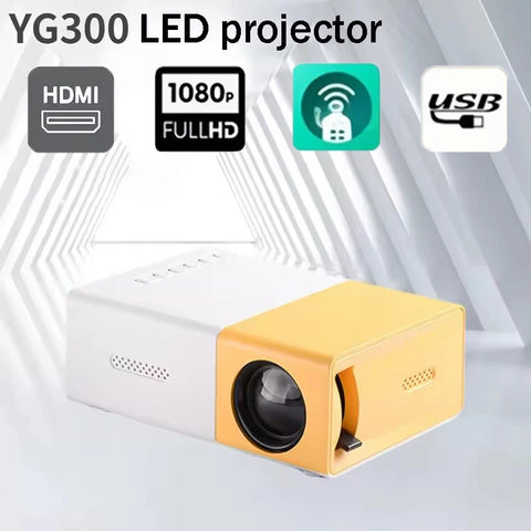 YG300 Mini Projector Portable Laser Beamer 3D Cinema Smart 1080P Full HD Office Home Theater Video Mini Mobile Projector