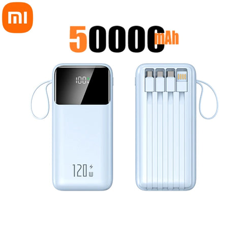 Xiaomi Hot 200000mAh 120W Power Bank Super Fast Charging Powerbank Portable Mobile Power With 4 Wire for iPhone Samsung HUAWEI