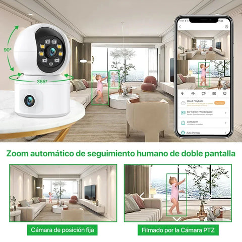 4K 6MP WiFi Camera Dual Screen Baby Monitor Home Secuiry Camera Ai Human Detection Color Night Vision CCTV Video Surveillance