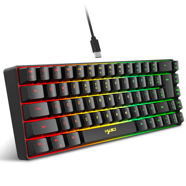 HXSJ V200 Wired K68 RGB Streamer Mini Gaming Keyboard 19-Key Conflict-Free Membrane Keyboard but Mechanical Feel for Game/Office