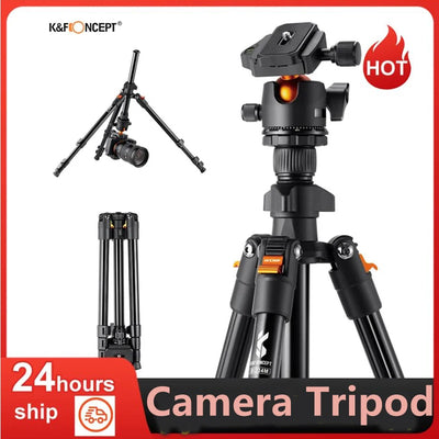 Camera Tripod Stand Aluminum Alloy Low Angle Photography Travel Tripod with Carrying Bag for DSLR Cameras