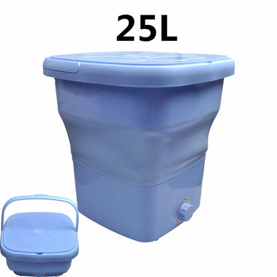 25L Portable Folding Washing Machines Big Capacity With Dryer Basket For Baby Clothes Socks Ultrasonic Laundry Mini Washer 미니세탁기