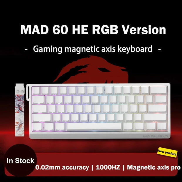 MADLIONS MAD 60/68HE Gaming Magnetic Switch Keyboard Wired Key Web Drive Custom 8K 61/68 Return RT Adjustable Keystroke Hot Swap