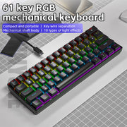 K61 Wired Mechanical Keyboard 10 Kinds of Colorful Lighting Gaming and Office For Microsoft Windows and Apple IOS System