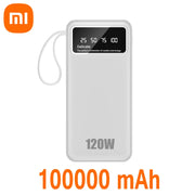 Xiaomi Powerbank 200000mah Fast Charging Large Capacity Built-in Cable Portable Powerbank Spare External Battery Power Bank New