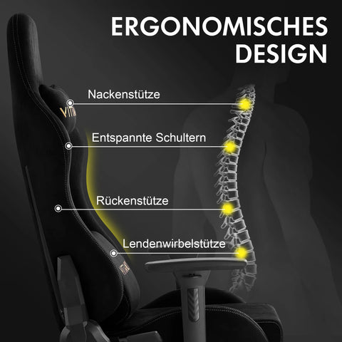 KITINJOY Gaming Chair High Back Ergonomic Computer Chair with Footrest Reclining Gaming Chair with Linkage Armrests for Adults