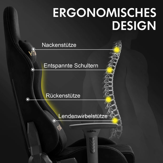 KITINJOY Gaming Chair High Back Ergonomic Computer Chair with Footrest Reclining Gaming Chair with Linkage Armrests for Adults