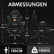 KITINJOY Gaming Chair High Back Ergonomic Computer Chair with Footrest Reclining Gaming Chair with Linkage Armrests for Adults