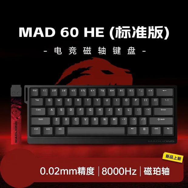 Madlions Mad 60He Magnetic Switch Mechanical Keyboard MAD68 Wired Keyboard Mad60he Custom MAD68he Esports Gamer Keyboard Gifts