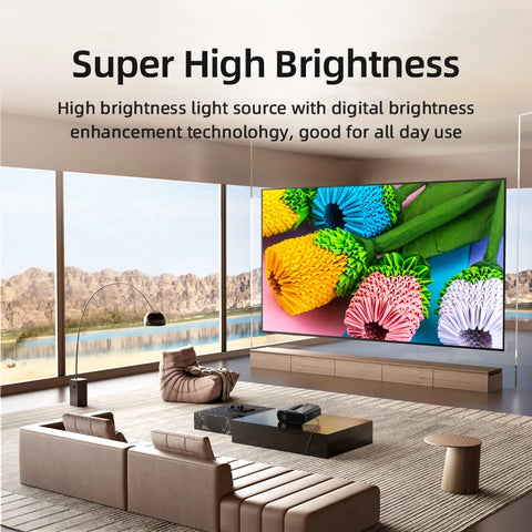 4K UHD Projector 5G Wifi 16000 Lumens Moive Daylight Projector Karaoke Home theater Smart Proyector BT 5.2 &1080p and 1480 ANSI