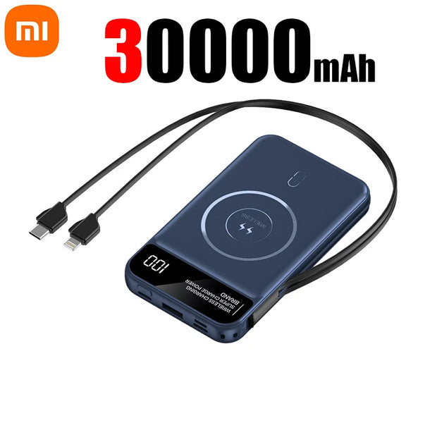 Xiaomi 50000mAh Power Bank PD 25W Fast Charge Magsafe Power Bank Magnetic Charging Built-in Wire Mobile Phone Battery For Iphone