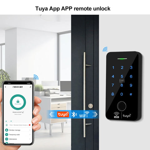 Waterproof Bluetooth Wifi Tuya Fingerprint Access Controller RFID Keyboard Touch Keypad System WG26 Smart APP Remote Door Opener