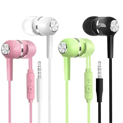 3.5mm Wired Headphones In Ear Headset Wired Earphones with Microphone Bass HiFi Stereo Earbuds Sports In-line Control For Phones