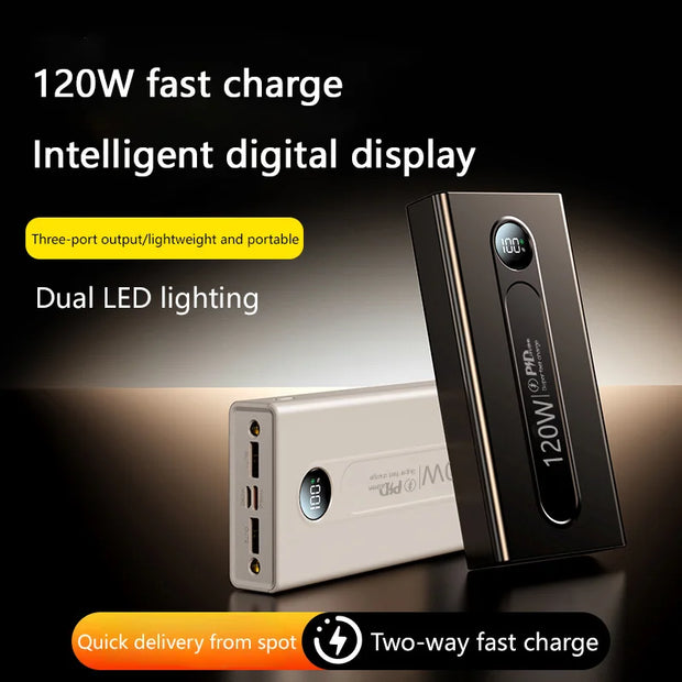 Xiaomi New Portable Power Bank 50000mAh PowerBank 120W Super Fast Charging External Battery With Dual USB For iPhone Android New