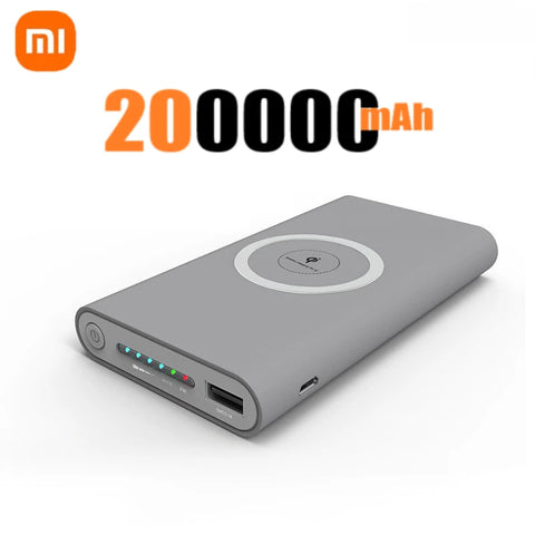 Xiaomi Super Thin Magnetic Power Bank Wireless 200000mAh High Capacity USB-c Two-Way Portable Fast Charger For IPhone Samsung