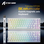 ATTACK SHARK X68 HE Rapid Trigger 8KHz Magnetic Keyboard, 0.01mm RT Accuracy, 60% Layout, RGB, Support RT/Snap Tap/DKS/MT/TGL