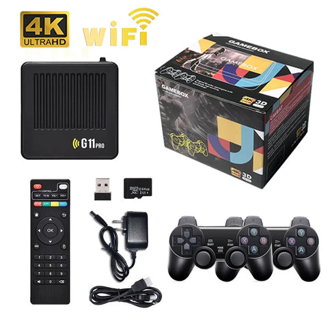 G11 Pro Built-in 60000 Game Video Game Console 4K HD 2.4G 256GB Wireless Controller Emuelec4.3 S905X2 Dual System Family Gamebox