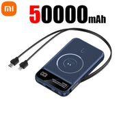 Xiaomi 50000mAh Power Bank PD 25W Fast Charge Magsafe Power Bank Magnetic Charging Built-in Wire Mobile Phone Battery For Iphone