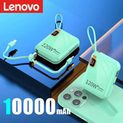 Lenovo 120W Fast Charging 50000mAh Large Capacity Portable Power Bank Cable Two-way Mini Powerbank for iPhone Samsung Huawei