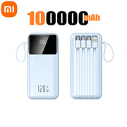 Xiaomi Hot 200000mAh 120W Power Bank Super Fast Charging Powerbank Portable Mobile Power With 4 Wire for iPhone Samsung HUAWEI