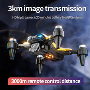 2024 New M5 Drone 8K Professional Triple Camera Brushless Motor Optical Flow Positioning Foldable Quadcopter RC Dron Toys Gifts