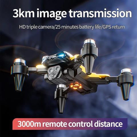 2024 New M5 Drone 8K Professional Triple Camera Brushless Motor Optical Flow Positioning Foldable Quadcopter RC Dron Toys Gifts