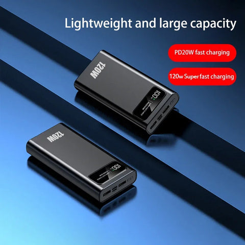 Lenovo 200000mAh Ultralarge Capacity 120W Super Fast Charging Power Bank Mobile Power External Battery For Iphone Xiaomi Samsung