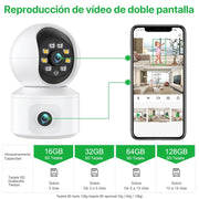 4K 6MP WiFi Camera Dual Screen Baby Monitor Home Secuiry Camera Ai Human Detection Color Night Vision CCTV Video Surveillance