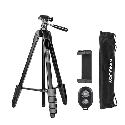 KINGJOY VT-688 675-inch Tripod Stand Desktop Tripod Stand 2kg Payload 1/4"Screw Pan Tilt Ballhead Phone Clip for Live Streaming