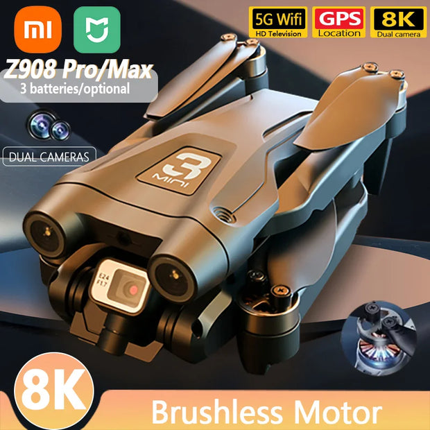 Xiaomi Mijia Z908 Pro max Drone 4K Professional HD Dual Camera Dron Brushless Motor 5G WIFI FPV RC Quadcopter Helicopter Toys