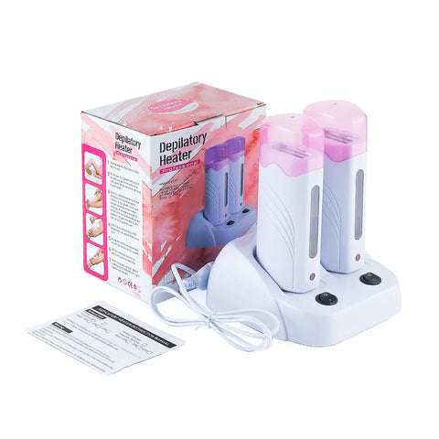 40W Dual Rolling Wax Heater Double PTC Fast Heating Depilatory Waxing Machine Cartridge Roll On Wax Heater Hair Removal