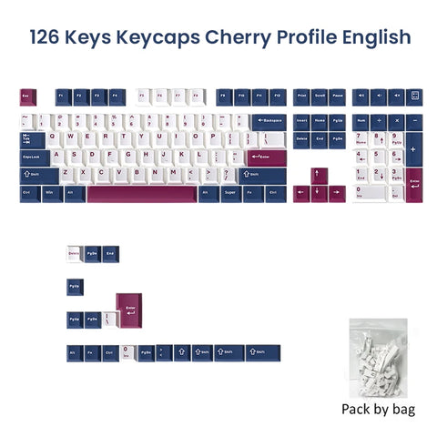 126 Keys Double Shot PBT Cherry Keycaps Mechanical Game Keyboard Wireless for MX Switch Keycap GMK67 GMK87 GMK61 Keyboard Keycap