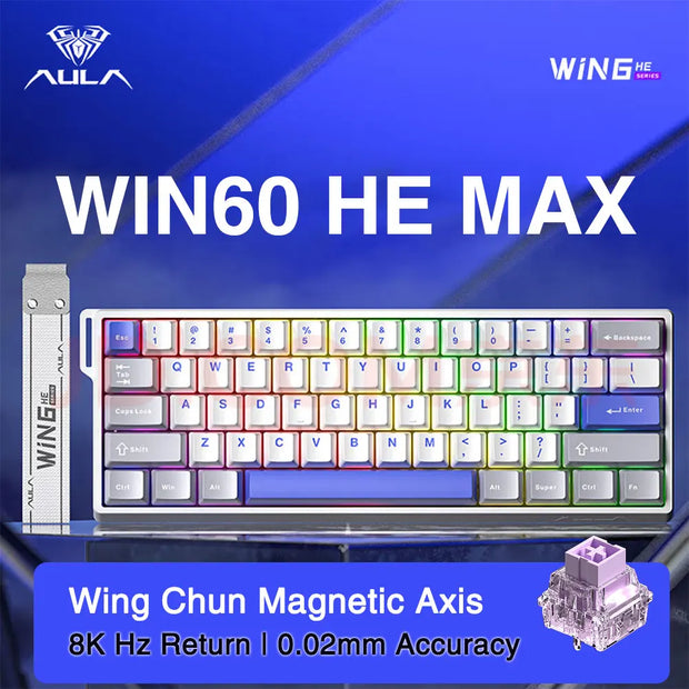 AULA WIN60 WIN68 HE Esports Magnetic Switch Keyboard Rapid Trigger 8K Return RGB Hotswap 60% 68% Custom Game Keyboard