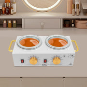 200W 0~100℃ Electric Double Pot Wax Heater With Temperature Control For Beauty Salons, Skin Care Centers