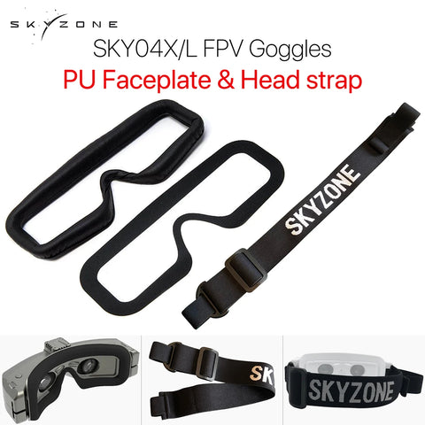 Skyzone SKY04X/L FPV Goggles Head Strap Faceplate Mask PU Pad w/Magic Stick Loop Tape for Racing Drone RC Quadcopter Spare Parts