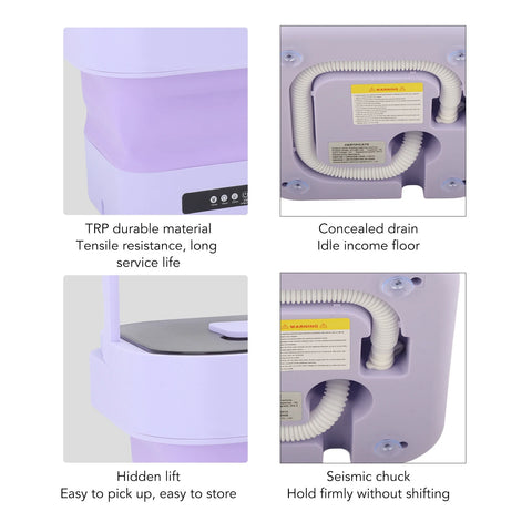 10L Portable Foldable Washing Machine with Spin Dryer For Socks Underwear Panties Washer Household Mini Washing Machine 110-240V