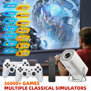 VILCORN S40MAX 4K Game Projector Retro Drive 36000+ Video Games Emulator Console for PS1/SEGA Portable Home Theater Dual System