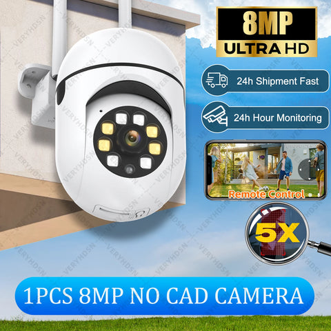 8MP Wireless Security Surveillance PTZ Camera Wifi IP Outdoor 5X Zoom Cameras AI Human Tracking Two-way Audio HD Night Color Cam