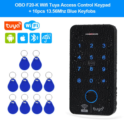 Waterproof Bluetooth Wifi Tuya Fingerprint Access Controller RFID Keyboard Touch Keypad System WG26 Smart APP Remote Door Opener