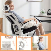 Ergonomic High Back Mesh Chair - Adjustable Office Chair with Lumbar Support, Flip-up Arms for Work, Study, Gaming