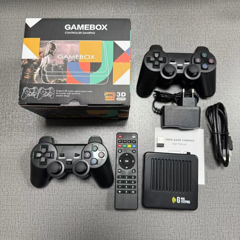 2025 G11 Pro Game Box 4K HD TV Game Stick 2.4G Wireless Dual Controller Retro Games 40000+ 128G 256G Home Game Play Gift for PSP