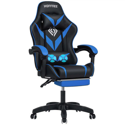 Ergonomic Gaming Chair with Massage and Footrest Massage Lumbar Support High Back ,E-Sports Gamer Chair