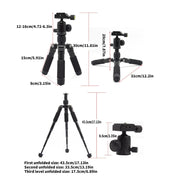 20Inch Mini Tripod with 360 Degree Rotation Head Aluminum Load Capacity to 11lbs for Cameras and Phones Travel Friendly